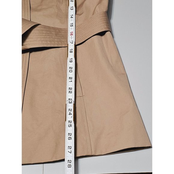 Women's Ellen Tracy short Belted trench coat size medium button close new - Picture 5 of 10
